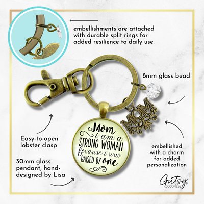 Mother Daughter Keychain Mom I am a Strong Woman Because Raised By One Brave Jewelry - Gutsy Goodness Handmade Jewelry;Mother Daughter Keychain Mom I Am A Strong Woman Because Raised By One Brave Jewelry - Gutsy Goodness Handmade Jewelry Gifts