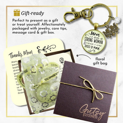 Mother Daughter Keychain Mom I am a Strong Woman Because Raised By One Brave Jewelry - Gutsy Goodness Handmade Jewelry;Mother Daughter Keychain Mom I Am A Strong Woman Because Raised By One Brave Jewelry - Gutsy Goodness Handmade Jewelry Gifts