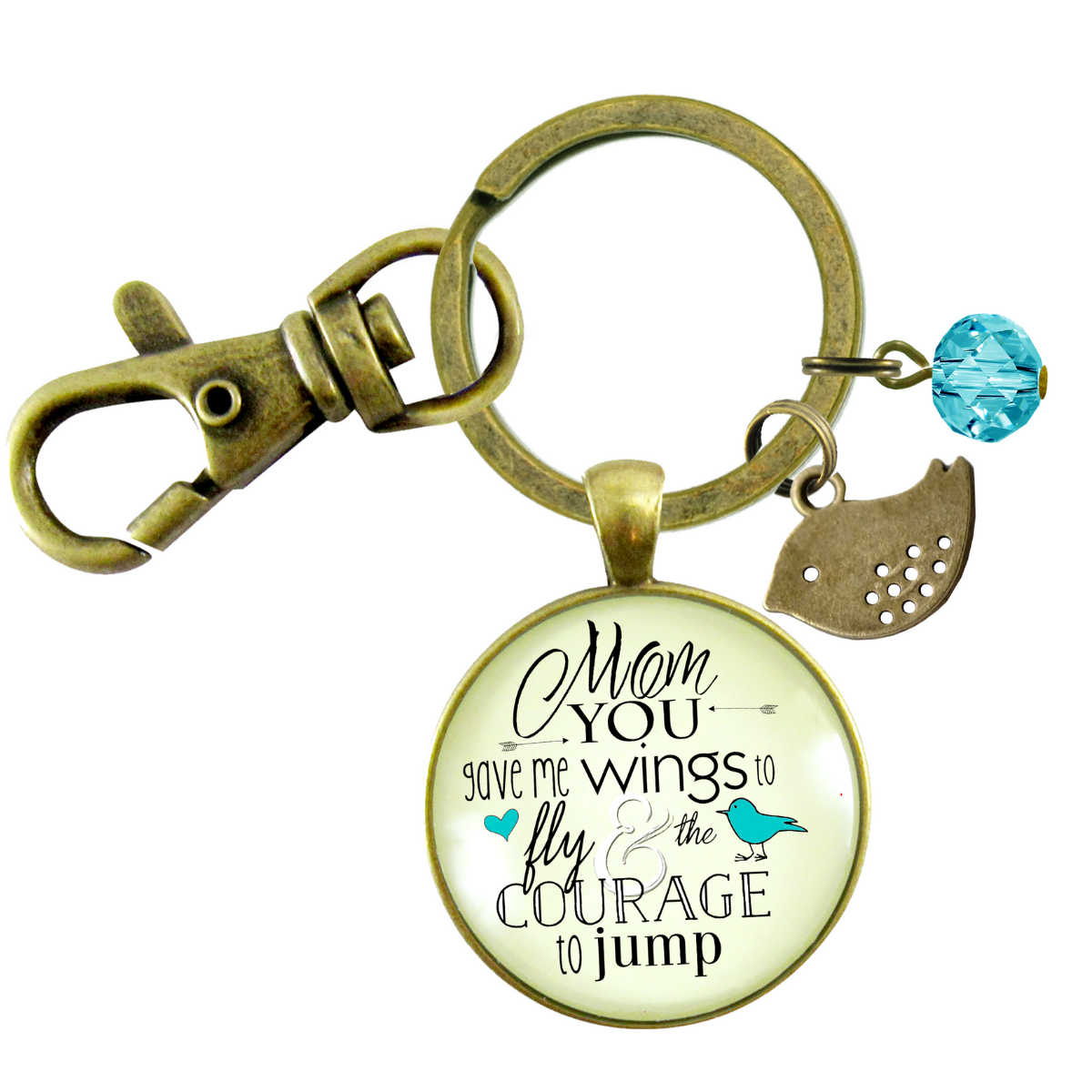 Thanks Mom Keychain You Gave Me Wings Courage Boho Meaningful Jewelry From Daughter Bird - Gutsy Goodness Handmade Jewelry;Thanks Mom Keychain You Gave Me Wings Courage Boho Meaningful Jewelry From Daughter Bird - Gutsy Goodness Handmade Jewelry Gifts