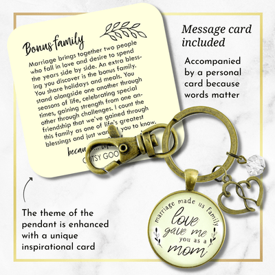 Mother In Law Keychain Blended Family Step Mom Gift Marriage Made Us Family Jewelry Heart - Gutsy Goodness Handmade Jewelry;Mother In Law Keychain Blended Family Step Mom Gift Marriage Made Us Family Jewelry Heart - Gutsy Goodness Handmade Jewelry Gifts