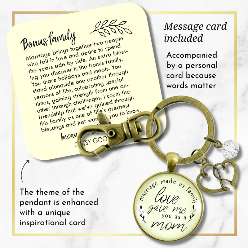 Mother In Law Keychain Blended Family Step Mom Gift Marriage Made Us Family Jewelry Heart - Gutsy Goodness Handmade Jewelry;Mother In Law Keychain Blended Family Step Mom Gift Marriage Made Us Family Jewelry Heart - Gutsy Goodness Handmade Jewelry Gifts
