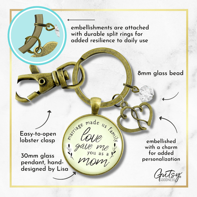 Mother In Law Keychain Blended Family Step Mom Gift Marriage Made Us Family Jewelry Heart - Gutsy Goodness Handmade Jewelry;Mother In Law Keychain Blended Family Step Mom Gift Marriage Made Us Family Jewelry Heart - Gutsy Goodness Handmade Jewelry Gifts