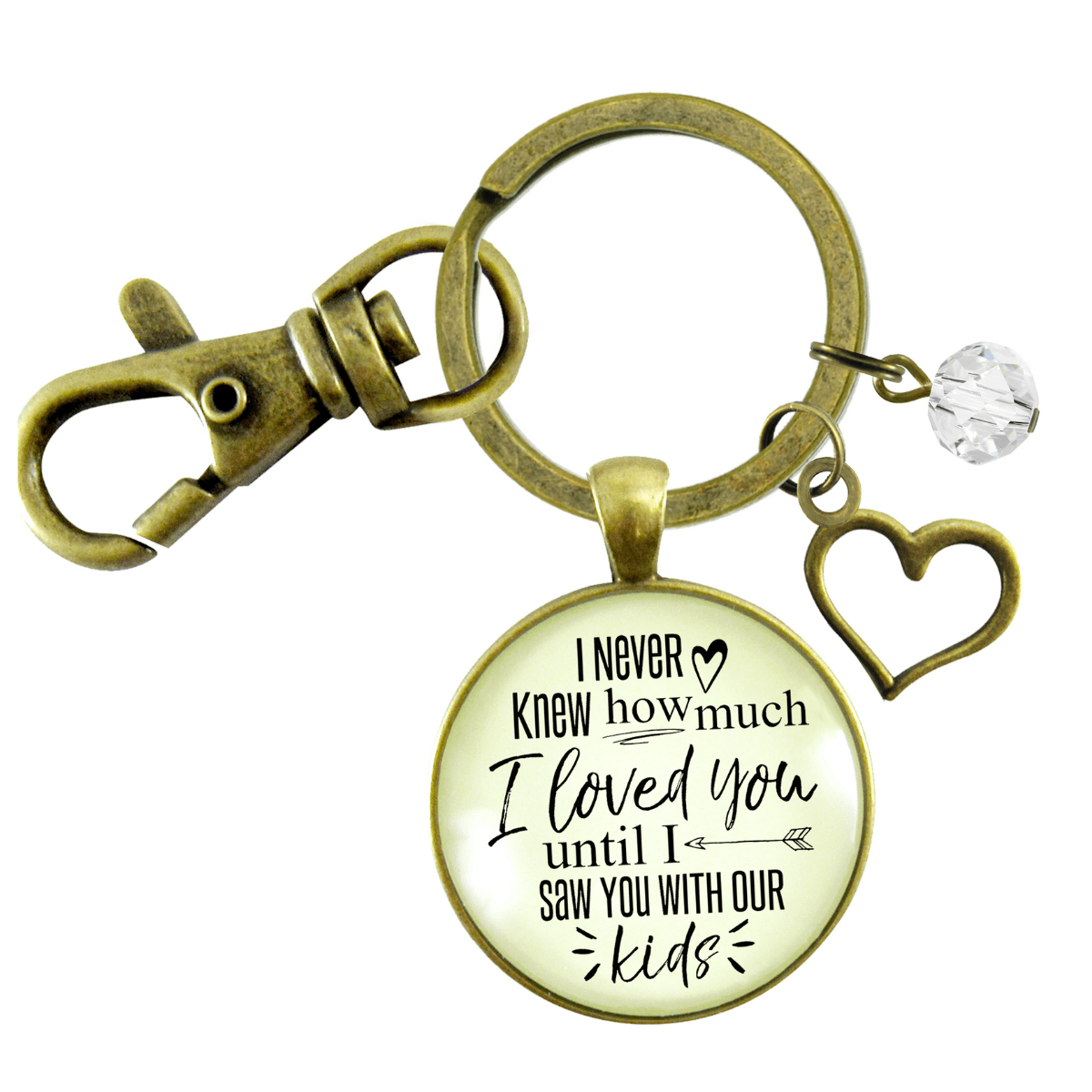 Wife Mom Keychain I Never Knew How Much I Loved You Until Kids Gift Jewelry Heart - Gutsy Goodness Handmade Jewelry;Wife Mom Keychain I Never Knew How Much I Loved You Until Kids Gift Jewelry Heart - Gutsy Goodness Handmade Jewelry Gifts