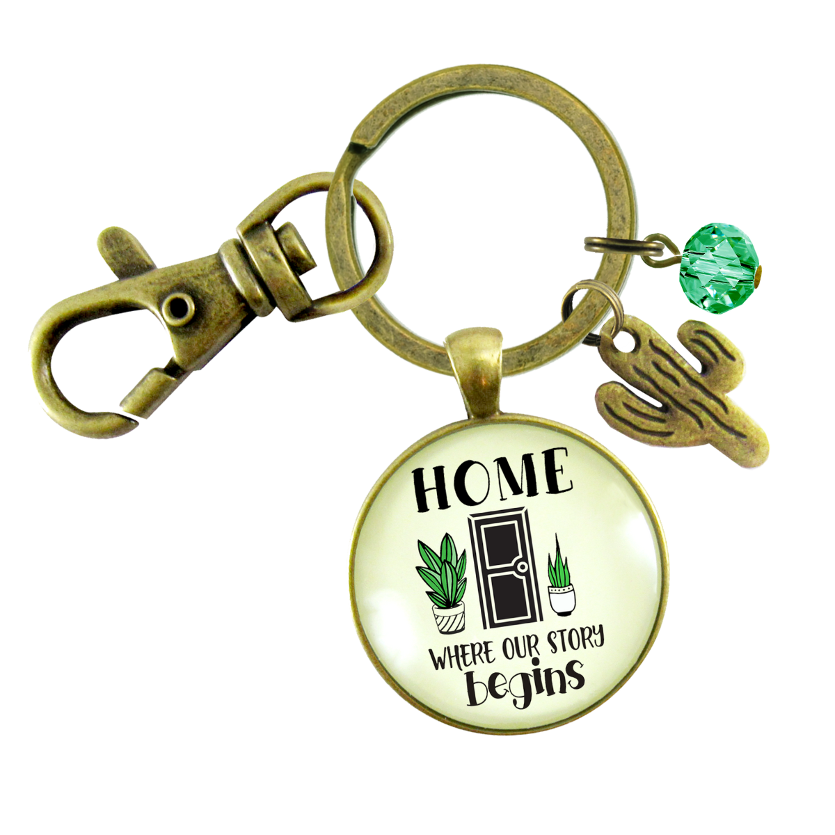 Our First Home Keychain Where Our Story Begins Texas Arizona Inspired Housewarming Gift  Keychain - Unisex - Gutsy Goodness Handmade Jewelry