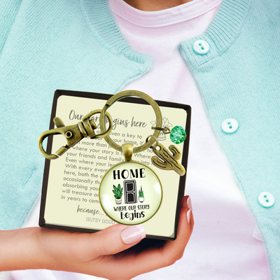Home Where Our Story Begins Keychain First New House Southerwest Inspired Realtor Gift - Gutsy Goodness Handmade Jewelry;Home Where Our Story Begins Keychain First New House Southerwest Inspired Realtor Gift - Gutsy Goodness Handmade Jewelry Gifts