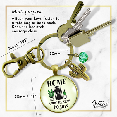 Home Where Our Story Begins Keychain First New House Southerwest Inspired Realtor Gift - Gutsy Goodness Handmade Jewelry;Home Where Our Story Begins Keychain First New House Southerwest Inspired Realtor Gift - Gutsy Goodness Handmade Jewelry Gifts