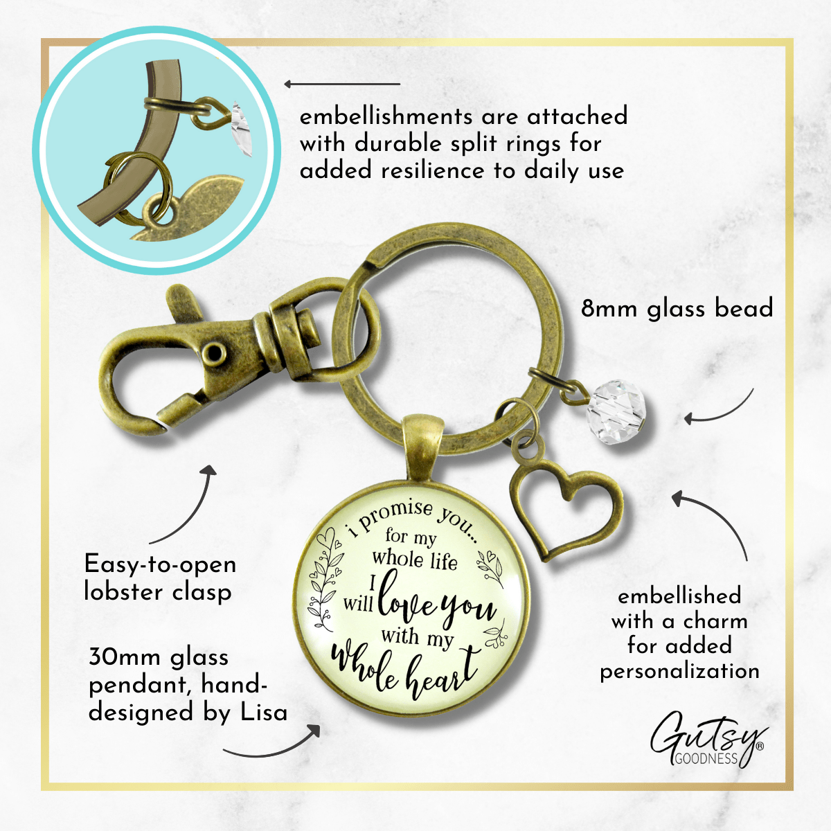 Mother-In-Law Keychain I Promise To Love Him Gift Bride Wedding Jewelry - Gutsy Goodness