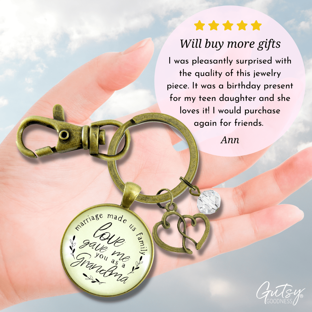 Grandma Gift For Wedding Keychain Marriage Made Us Family Love Made You Grandmother Jewelry Heart - Gutsy Goodness Handmade Jewelry;Grandma Gift For Wedding Keychain Marriage Made Us Family Love Made You Grandmother Jewelry Heart - Gutsy Goodness Handmade Jewelry Gifts