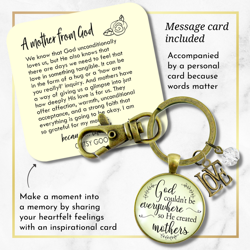Blessed Mom Keychain Woman of Faith Motherhood Quote Family Love Charm - Gutsy Goodness;Blessed Mom Keychain Woman Of Faith Motherhood Quote Family Love Charm - Gutsy Goodness Handmade Jewelry Gifts