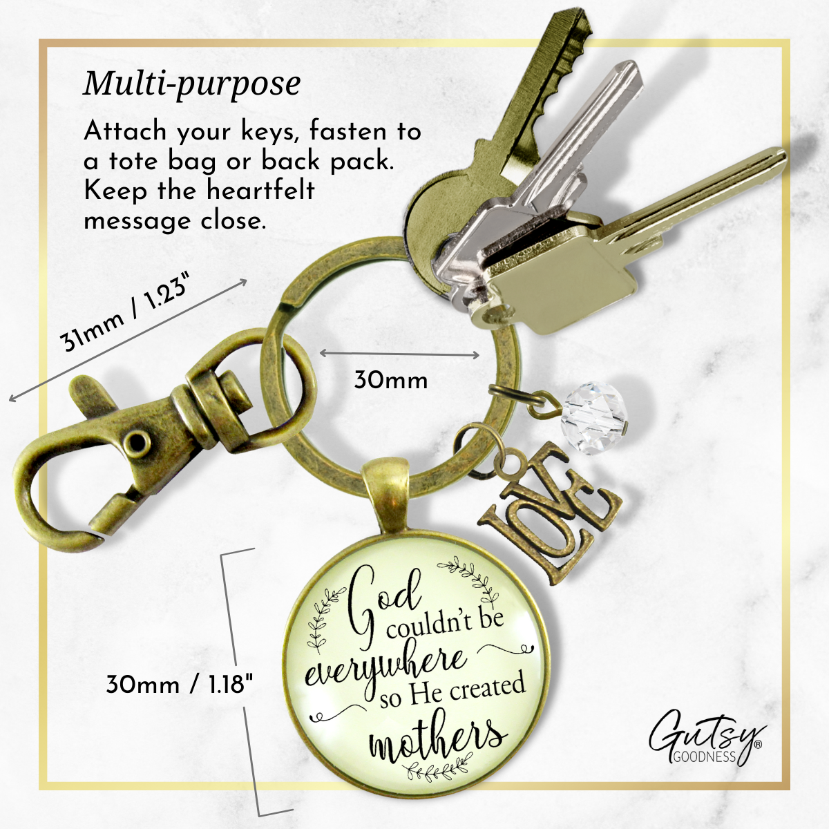 Blessed Mom Keychain Woman of Faith Motherhood Quote Family Love Charm - Gutsy Goodness;Blessed Mom Keychain Woman Of Faith Motherhood Quote Family Love Charm - Gutsy Goodness Handmade Jewelry Gifts