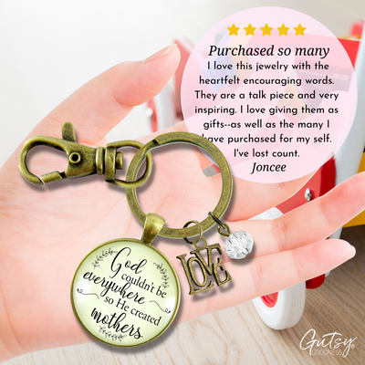 Blessed Mom Keychain Woman of Faith Motherhood Quote Family Love Charm - Gutsy Goodness;Blessed Mom Keychain Woman Of Faith Motherhood Quote Family Love Charm - Gutsy Goodness Handmade Jewelry Gifts