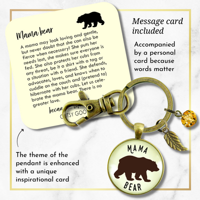Gutsy Goodness Mama Bear Keychain Womens Pendant New Mom Handmade Jewelry Gift - Gutsy Goodness;Mama Bear Keychain Womens Pendant New Mom Handmade Jewelry Gift - Gutsy Goodness Handmade Jewelry Gifts