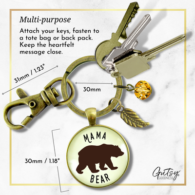 Gutsy Goodness Mama Bear Keychain Womens Pendant New Mom Handmade Jewelry Gift - Gutsy Goodness;Mama Bear Keychain Womens Pendant New Mom Handmade Jewelry Gift - Gutsy Goodness Handmade Jewelry Gifts