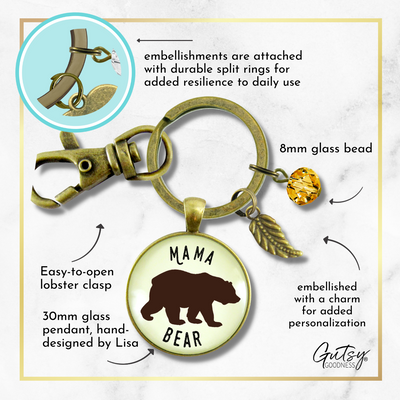Gutsy Goodness Mama Bear Keychain Womens Pendant New Mom Handmade Jewelry Gift - Gutsy Goodness;Mama Bear Keychain Womens Pendant New Mom Handmade Jewelry Gift - Gutsy Goodness Handmade Jewelry Gifts