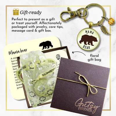 Gutsy Goodness Mama Bear Keychain Womens Pendant New Mom Handmade Jewelry Gift - Gutsy Goodness;Mama Bear Keychain Womens Pendant New Mom Handmade Jewelry Gift - Gutsy Goodness Handmade Jewelry Gifts