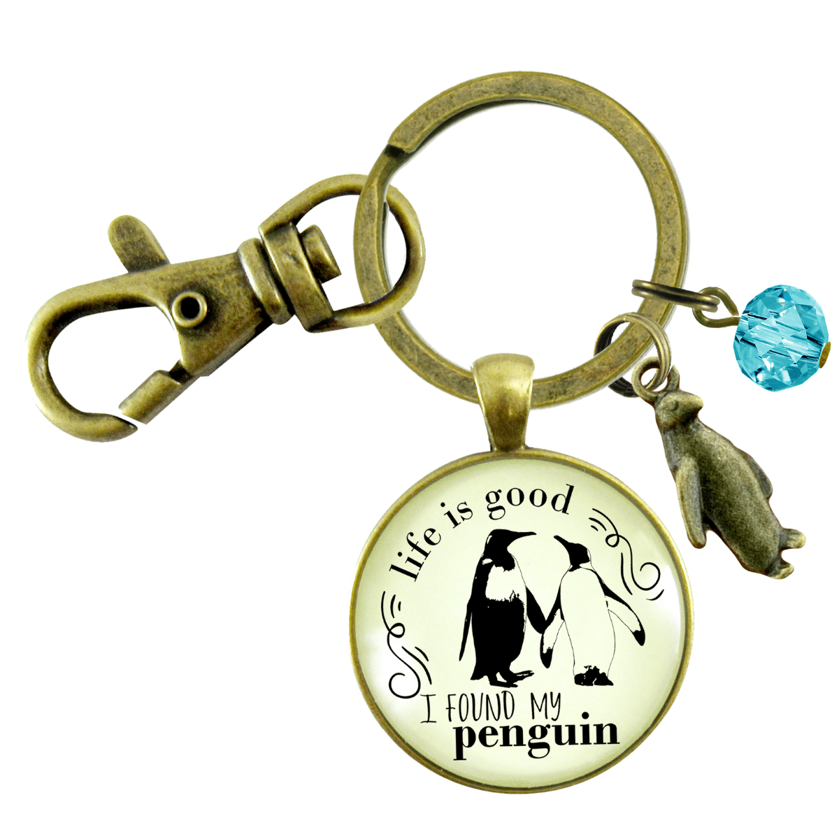 Penguin Keychain Life Is Good I Found My Penguin Romantic Couple Gift Gift - Gutsy Goodness