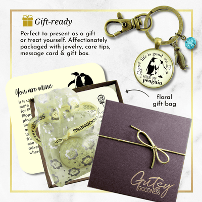 Penguin Keychain Life Is Good I Found My Penguin Romantic Couple Gift Gift - Gutsy Goodness