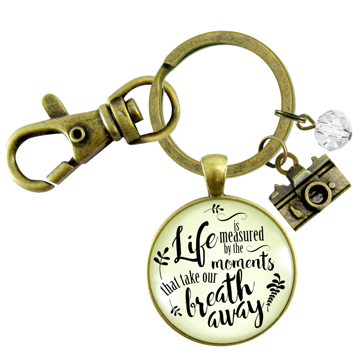 Life Keychain Measured By Moments That Take Our Breath Away Memories Jewelry Camera - Gutsy Goodness Handmade Jewelry;Life Keychain Measured By Moments That Take Our Breath Away Memories Jewelry Camera - Gutsy Goodness Handmade Jewelry Gifts