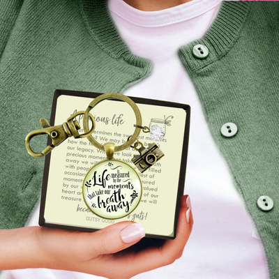 Life Keychain Measured By Moments That Take Our Breath Away Memories Jewelry Camera - Gutsy Goodness Handmade Jewelry;Life Keychain Measured By Moments That Take Our Breath Away Memories Jewelry Camera - Gutsy Goodness Handmade Jewelry Gifts