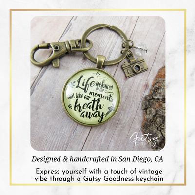 Life Keychain Measured By Moments That Take Our Breath Away Memories Jewelry Camera - Gutsy Goodness Handmade Jewelry;Life Keychain Measured By Moments That Take Our Breath Away Memories Jewelry Camera - Gutsy Goodness Handmade Jewelry Gifts