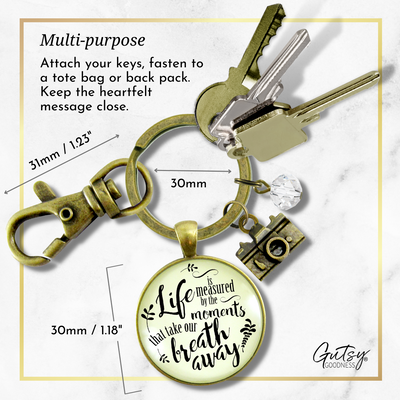 Life Keychain Measured By Moments That Take Our Breath Away Memories Jewelry Camera - Gutsy Goodness Handmade Jewelry;Life Keychain Measured By Moments That Take Our Breath Away Memories Jewelry Camera - Gutsy Goodness Handmade Jewelry Gifts