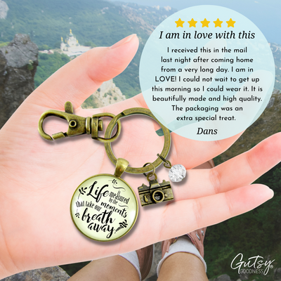 Life Keychain Measured By Moments That Take Our Breath Away Memories Jewelry Camera - Gutsy Goodness Handmade Jewelry;Life Keychain Measured By Moments That Take Our Breath Away Memories Jewelry Camera - Gutsy Goodness Handmade Jewelry Gifts