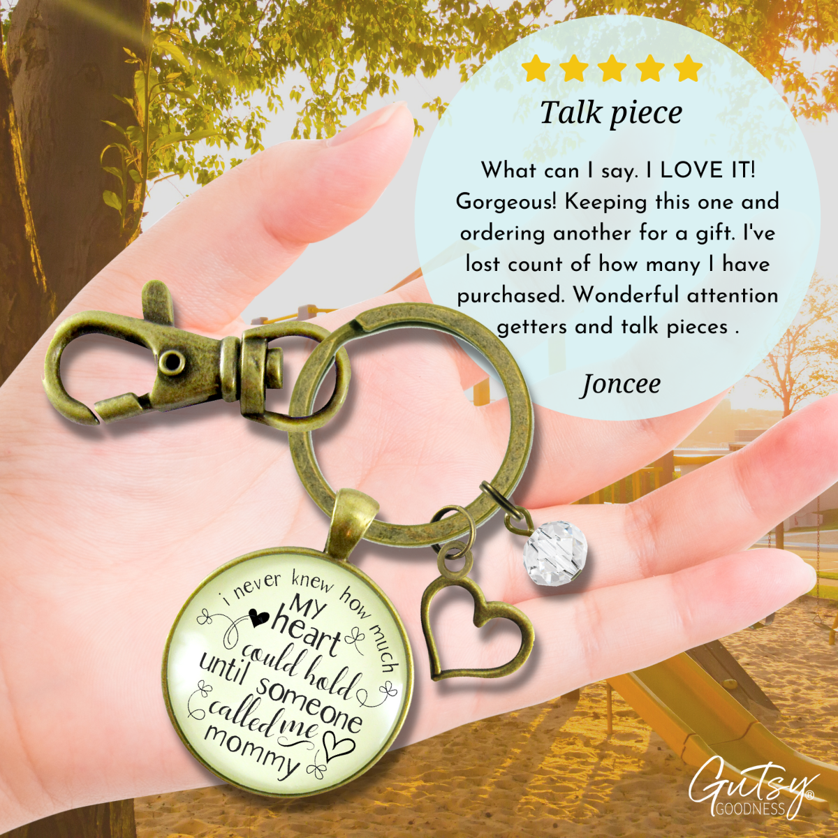 Mommy Keychain Never Knew How Much Heart Gift Mothers Jewelry - Gutsy Goodness