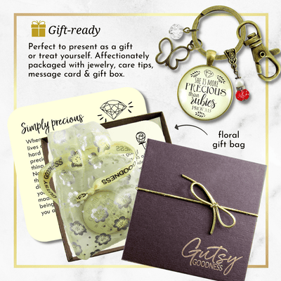 She More Precious Rubies Keychain Fashion Faith Inspired Jewelry For Cherished Woman - Gutsy Goodness