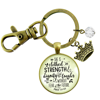 Faith Keychain She Clothed Strength Dignity Women of Truth Proverb 31 Believer Gift - Gutsy Goodness Handmade Jewelry;Faith Keychain She Clothed Strength Dignity Women Of Truth Proverb 31 Believer Gift - Gutsy Goodness Handmade Jewelry Gifts