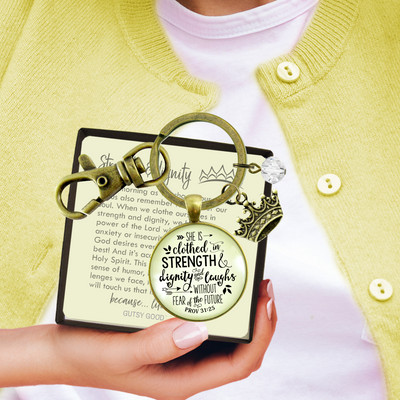 Faith Keychain She Clothed Strength Dignity Women of Truth Proverb 31 Believer Gift - Gutsy Goodness Handmade Jewelry;Faith Keychain She Clothed Strength Dignity Women Of Truth Proverb 31 Believer Gift - Gutsy Goodness Handmade Jewelry Gifts