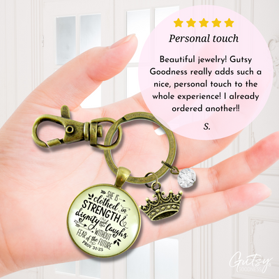 Faith Keychain She Clothed Strength Dignity Women of Truth Proverb 31 Believer Gift - Gutsy Goodness Handmade Jewelry;Faith Keychain She Clothed Strength Dignity Women Of Truth Proverb 31 Believer Gift - Gutsy Goodness Handmade Jewelry Gifts
