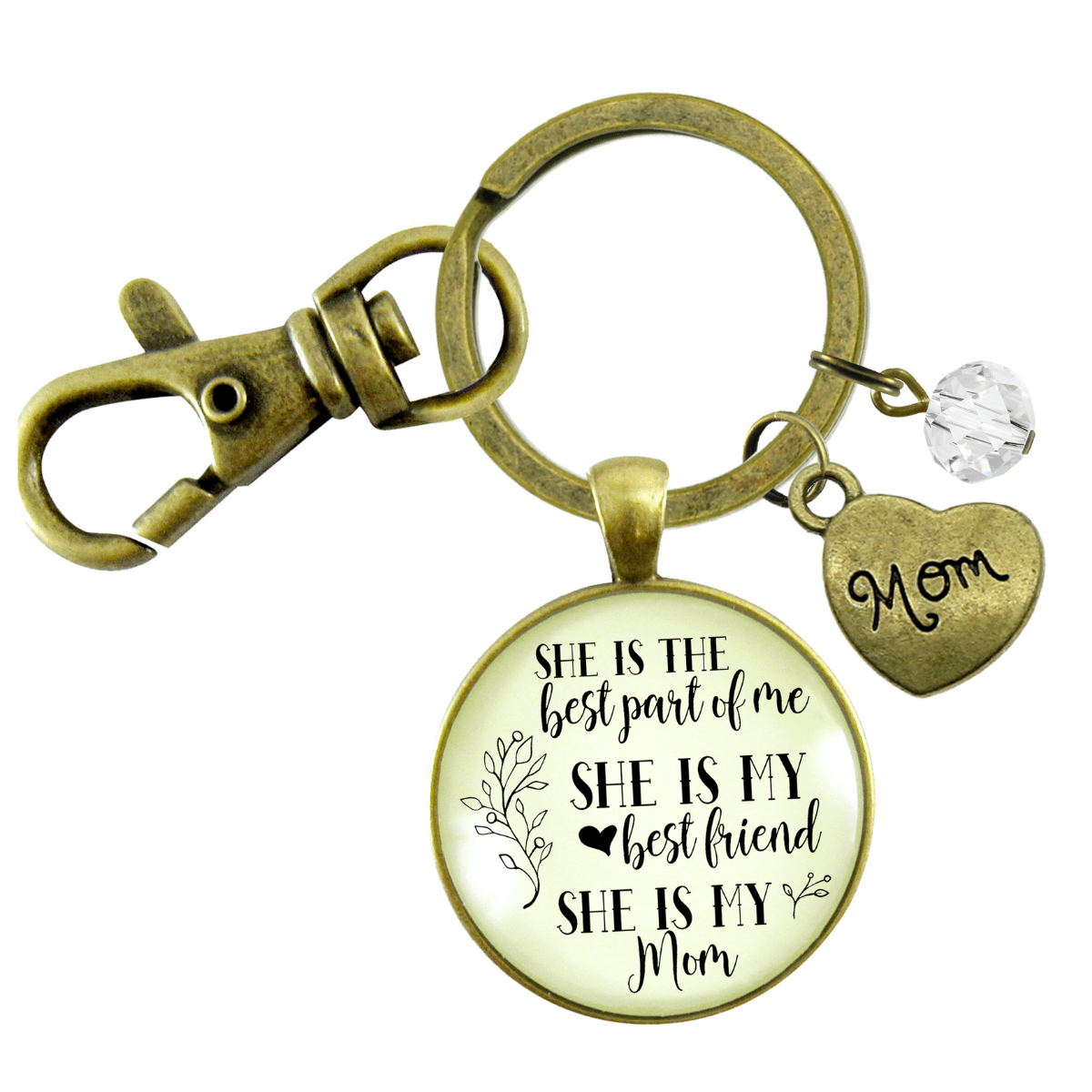 To Mother From Daughter Keychain Best Part of Me Handmade Jewelry Gift Heart Charm - Gutsy Goodness Handmade Jewelry;To Mother From Daughter Keychain Best Part Of Me Handmade Jewelry Gift Heart Charm - Gutsy Goodness Handmade Jewelry Gifts
