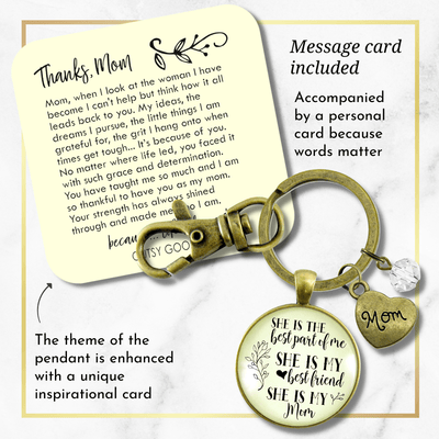 To Mother From Daughter Keychain Best Part of Me Handmade Jewelry Gift Heart Charm - Gutsy Goodness Handmade Jewelry;To Mother From Daughter Keychain Best Part Of Me Handmade Jewelry Gift Heart Charm - Gutsy Goodness Handmade Jewelry Gifts