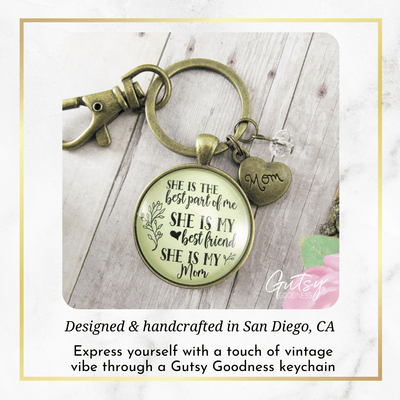 To Mother From Daughter Keychain Best Part of Me Handmade Jewelry Gift Heart Charm - Gutsy Goodness Handmade Jewelry;To Mother From Daughter Keychain Best Part Of Me Handmade Jewelry Gift Heart Charm - Gutsy Goodness Handmade Jewelry Gifts