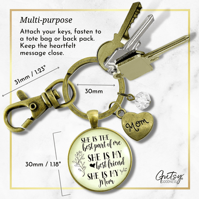To Mother From Daughter Keychain Best Part of Me Handmade Jewelry Gift Heart Charm - Gutsy Goodness Handmade Jewelry;To Mother From Daughter Keychain Best Part Of Me Handmade Jewelry Gift Heart Charm - Gutsy Goodness Handmade Jewelry Gifts