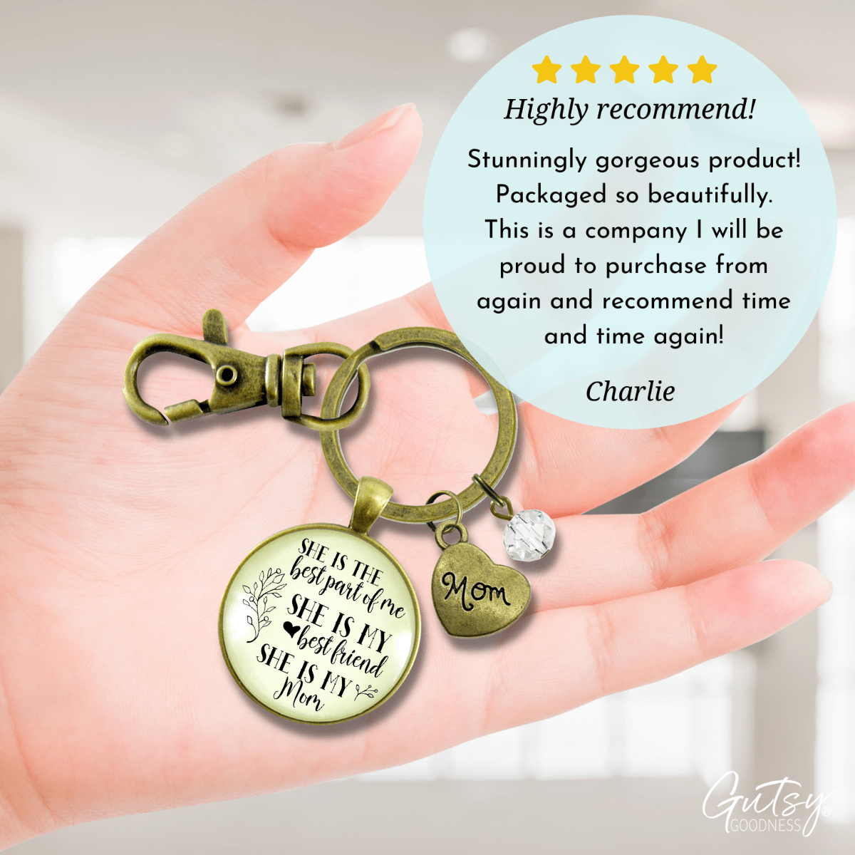 To Mother From Daughter Keychain Best Part of Me Handmade Jewelry Gift Heart Charm - Gutsy Goodness Handmade Jewelry;To Mother From Daughter Keychain Best Part Of Me Handmade Jewelry Gift Heart Charm - Gutsy Goodness Handmade Jewelry Gifts