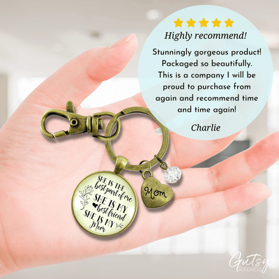 To Mother From Daughter Keychain Best Part of Me Handmade Jewelry Gift Heart Charm - Gutsy Goodness Handmade Jewelry;To Mother From Daughter Keychain Best Part Of Me Handmade Jewelry Gift Heart Charm - Gutsy Goodness Handmade Jewelry Gifts