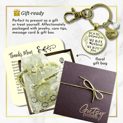 To Mother From Daughter Keychain Best Part of Me Handmade Jewelry Gift Heart Charm - Gutsy Goodness Handmade Jewelry;To Mother From Daughter Keychain Best Part Of Me Handmade Jewelry Gift Heart Charm - Gutsy Goodness Handmade Jewelry Gifts