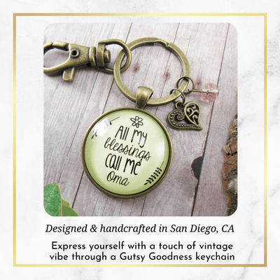 Oma Keychain All My Blessings German Grandma Womens Family Gift Jewelry - Gutsy Goodness Handmade Jewelry;Oma Keychain All My Blessings German Grandma Womens Family Gift Jewelry - Gutsy Goodness Handmade Jewelry Gifts