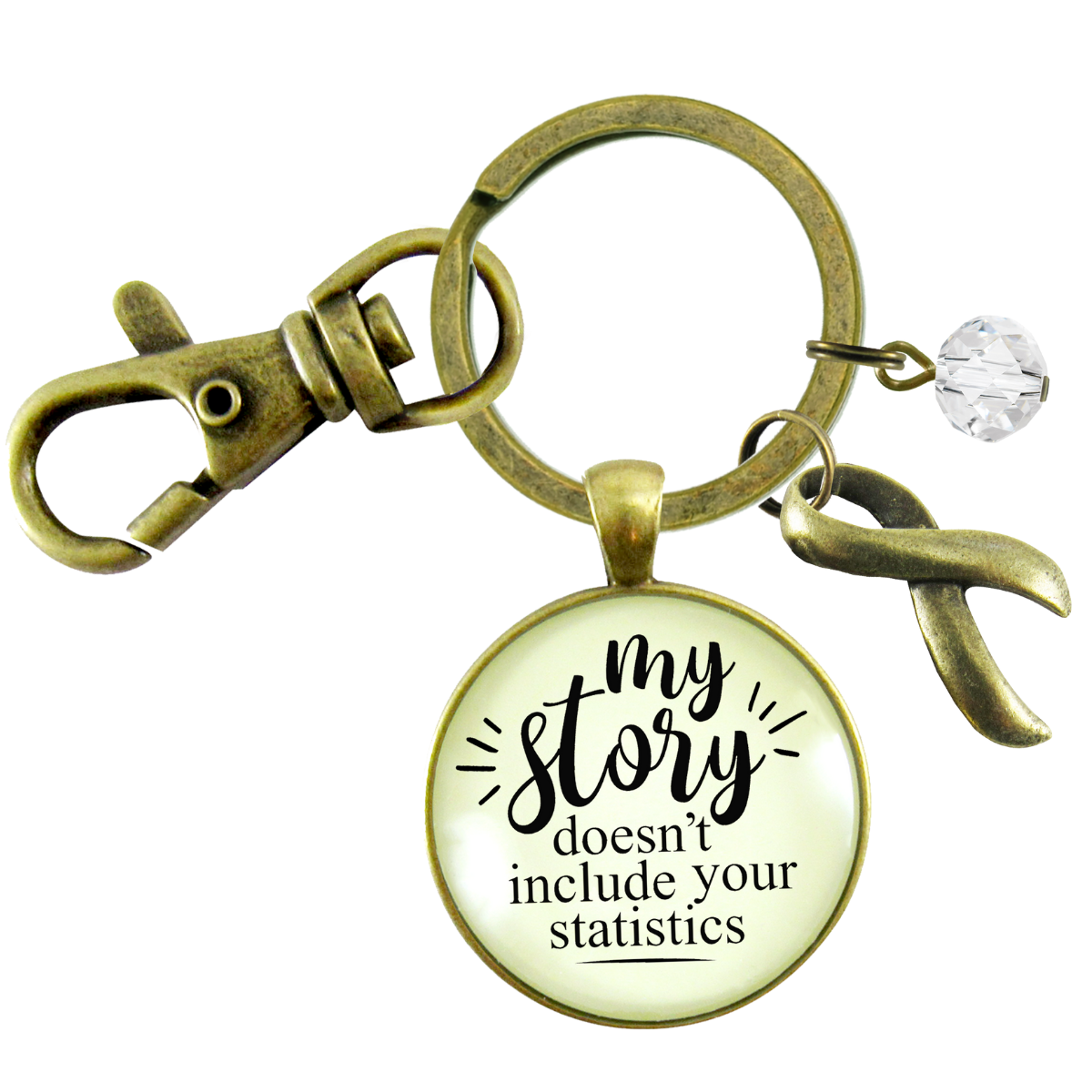 Survivor Keychain My Story Doesn't Include Statistics Funny Jewelry  Keychain - Women - Gutsy Goodness Handmade Jewelry