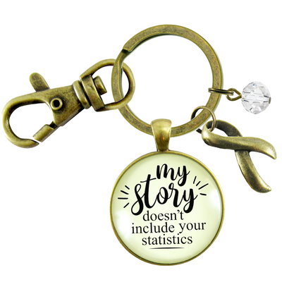 Survivor Keychain My Story Doesn't Include Statistics Funny Jewelry  Keychain - Women - Gutsy Goodness Handmade Jewelry
