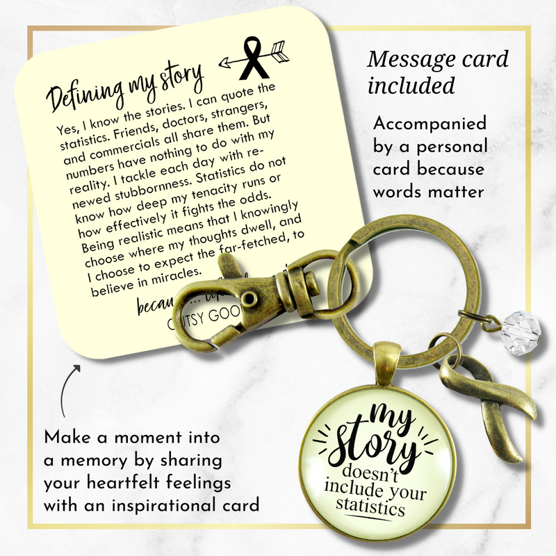 Survivor Keychain My Story Doesn't Include Statistics Funny Jewelry  Keychain - Women - Gutsy Goodness Handmade Jewelry