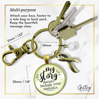 Survivor Keychain My Story Doesn't Include Statistics Funny Jewelry  Keychain - Women - Gutsy Goodness Handmade Jewelry