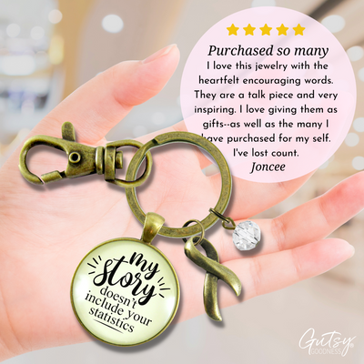 Survivor Keychain My Story Doesn't Include Statistics Funny Jewelry  Keychain - Women - Gutsy Goodness Handmade Jewelry