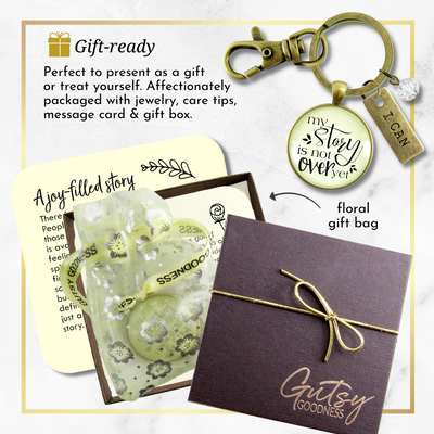 My Story Isn't Over Yet Keychain Men women Positive Mantra Survivor Quote Warrior Jewelry - Gutsy Goodness Handmade Jewelry;My Story Isn't Over Yet Keychain Men Women Positive Mantra Survivor Quote Warrior Jewelry - Gutsy Goodness Handmade Jewelry Gifts