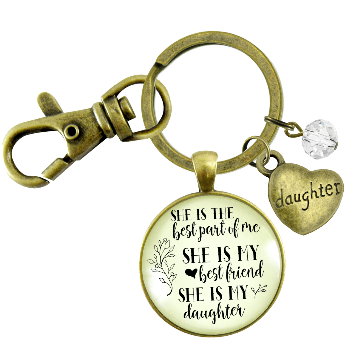To Daughter From Mother Keychain Best Part of Me Handmade Jewelry Gift Heart - Gutsy Goodness Handmade Jewelry;To Daughter From Mother Keychain Best Part Of Me Handmade Jewelry Gift Heart - Gutsy Goodness Handmade Jewelry Gifts