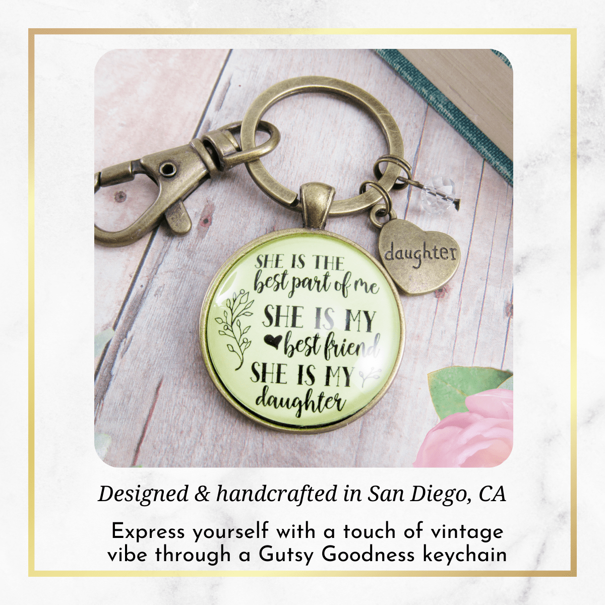 To Daughter From Mother Keychain Best Part of Me Handmade Jewelry Gift Heart - Gutsy Goodness Handmade Jewelry;To Daughter From Mother Keychain Best Part Of Me Handmade Jewelry Gift Heart - Gutsy Goodness Handmade Jewelry Gifts