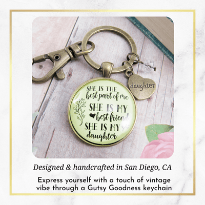 To Daughter From Mother Keychain Best Part of Me Handmade Jewelry Gift Heart - Gutsy Goodness Handmade Jewelry;To Daughter From Mother Keychain Best Part Of Me Handmade Jewelry Gift Heart - Gutsy Goodness Handmade Jewelry Gifts