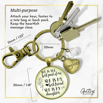 To Daughter From Mother Keychain Best Part of Me Handmade Jewelry Gift Heart - Gutsy Goodness Handmade Jewelry;To Daughter From Mother Keychain Best Part Of Me Handmade Jewelry Gift Heart - Gutsy Goodness Handmade Jewelry Gifts