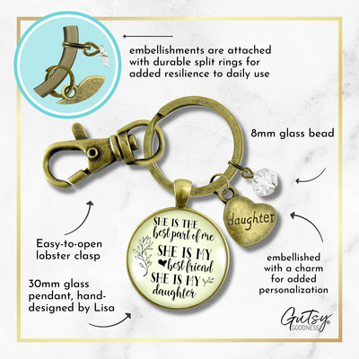 To Daughter From Mother Keychain Best Part of Me Handmade Jewelry Gift Heart - Gutsy Goodness Handmade Jewelry;To Daughter From Mother Keychain Best Part Of Me Handmade Jewelry Gift Heart - Gutsy Goodness Handmade Jewelry Gifts